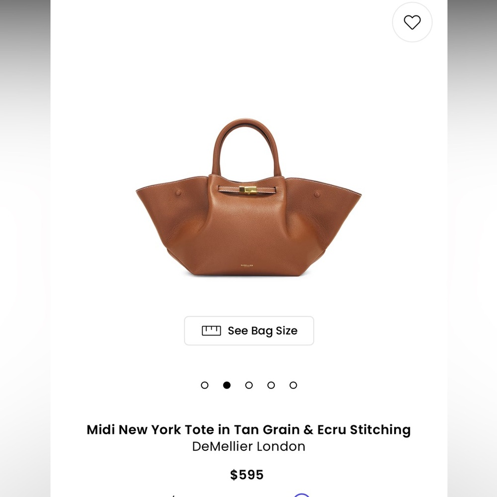 DeMellier Tan Grain Tote with Ecru Stitching